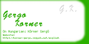 gergo korner business card